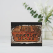 Vintag Menier Chocolate Crate Postkarte (Stehend Vorderseite)