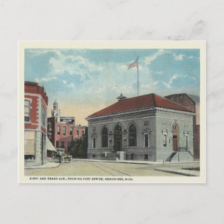 Vintag Menominee Michigan Postkarte