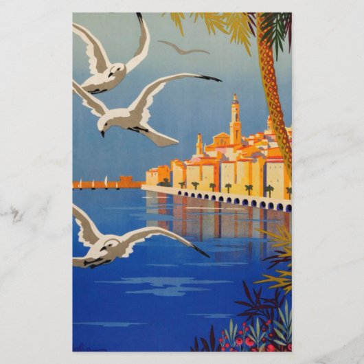 Vintag Menton CoTe D'azur Briefpapier (Vorderseite)