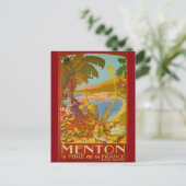 Vintag Menton CoTe D'azur Frankreich Postkarte (Stehend Vorderseite)