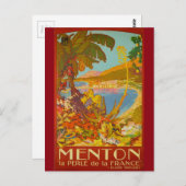 Vintag Menton CoTe D'azur Frankreich Postkarte (Vorne/Hinten)