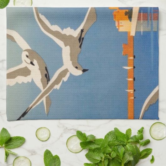 Vintag Menton CoTe D'azur Geschirrtuch (Gefaltet)