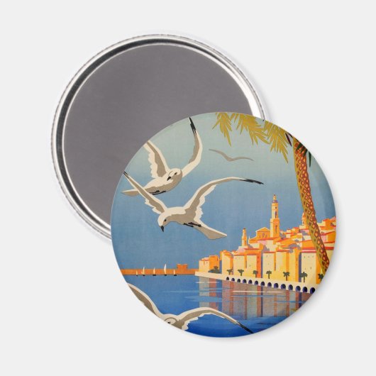Vintag Menton CoTe D'azur Magnet (Vorderseite/Rückseite)