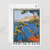 Vintag Menton Frankreich Postkarte (Vorne/Hinten)