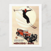 Vintag Mercedes Benz Ski Ad Postkarte (Vorderseite)