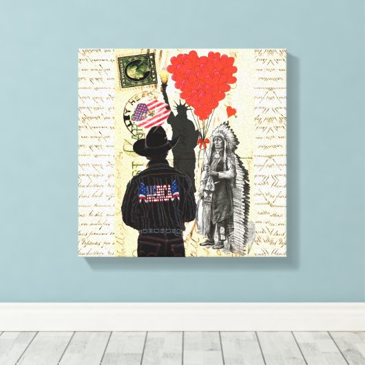 Vintag Merica Leinwanddruck (Insitu (Holzboden))