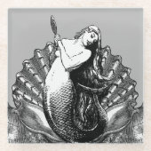 Vintag Mermaid Glasuntersetzer (Vorderseite)