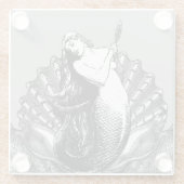 Vintag Mermaid Glasuntersetzer (Rückseite)