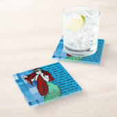 Vintag Mermaid Glasuntersetzer (Schrägansicht)