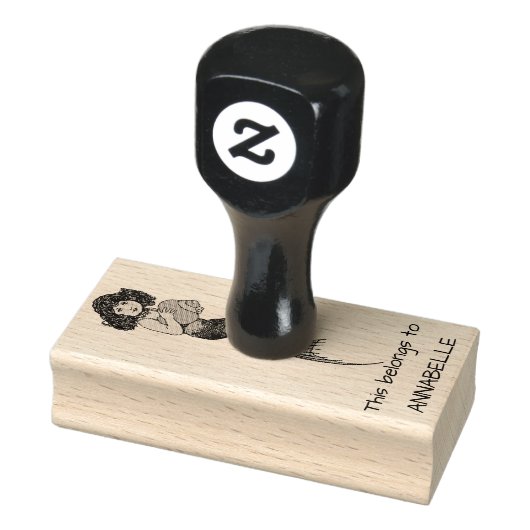 Vintag Mermaid Gummistempel (Stempel)