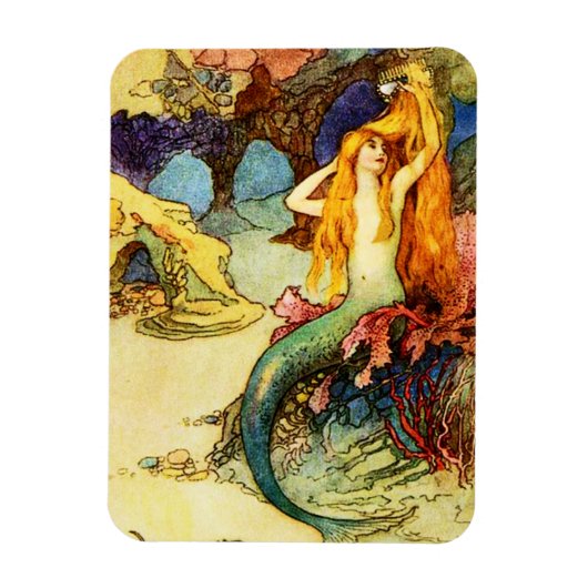 Vintag Mermaid Magnet (Vertikal)