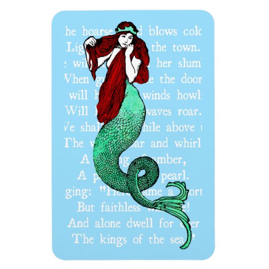 Vintag Mermaid Magnet (Vertikal)