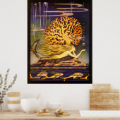 Vintag Mermaid Poster (Küche)