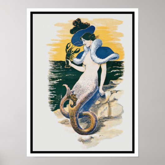 Vintag Mermaid Poster (Vorne)