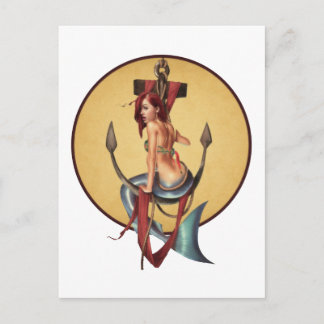 Vintag Mermaid Postkarte