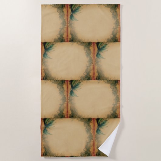 Vintag Mermaid Schwanz Strandtuch (Vorderseite)