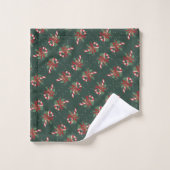 Vintag Merry Christmas Candy Cane Badhandtuch Set (Waschlappen)