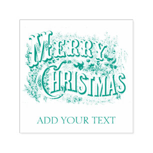 VINTAG MERRY CHRISTMAS RUBBER BRIEFMARKE PERMASTEMPEL