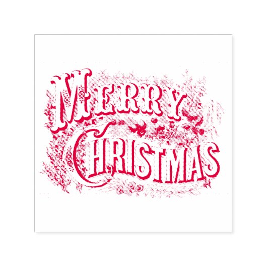 VINTAG MERRY CHRISTMAS RUBBER BRIEFMARKE PERMASTEMPEL (Design)