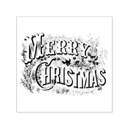 VINTAG MERRY CHRISTMAS RUBBER BRIEFMARKE PERMASTEMPEL