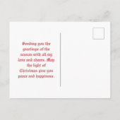 Vintag Merry Christmas Star Rudolph Feiertagspostkarte (Rückseite)