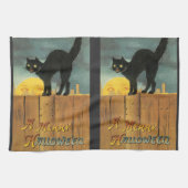 Vintag Merry Halloween Cat von Ellen Clapsaddle Geschirrtuch (Horizontal)