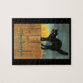 Vintag Merry Halloween Cat von Ellen Clapsaddle Puzzle (Horizontal)