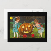 Vintag Merry Halloween Postcard Postkarte (Vorne/Hinten)