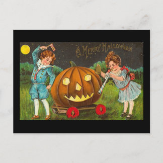 Vintag Merry Halloween Postcard Postkarte