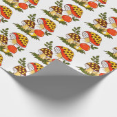 Vintag Merry Mushroom Geschenkpapier (Ecke)