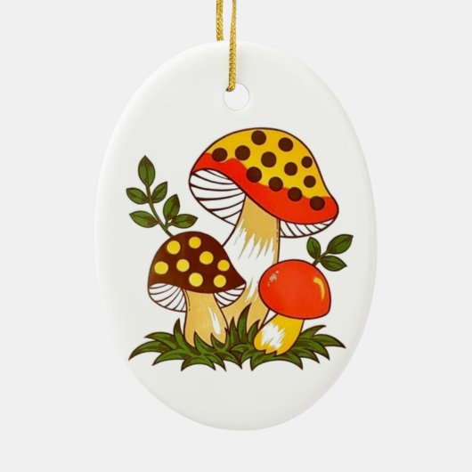 Vintag Merry Mushroom Keramik Ornament (Hinten)