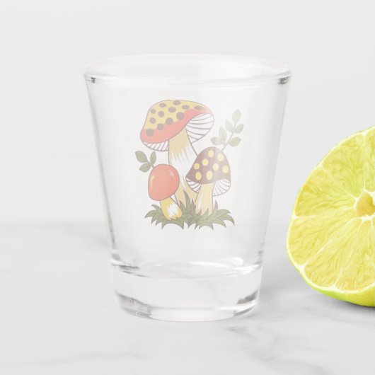 Vintag Merry Mushroom Schnapsglas (Rückseite)
