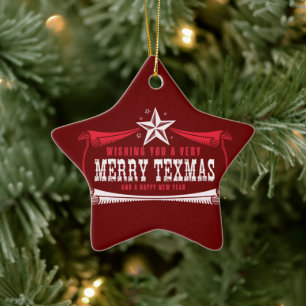 Vintag Merry Texas Star Weihnachtsschmuck