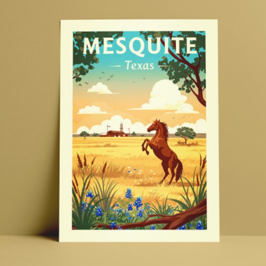 Vintag Mesziemlich Texas Postkarte