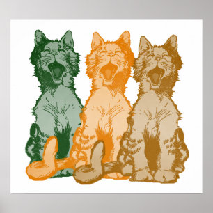 Vintag Mewsical Alley Cat Choster Poster