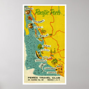 Vintag Mexico Beach Reiseplakat Poster