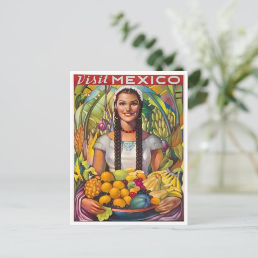 Vintag Mexico Fruchtreise Postkarte (Stehend Vorderseite)
