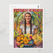 Vintag Mexico Fruchtreise Postkarte (Vorne/Hinten)
