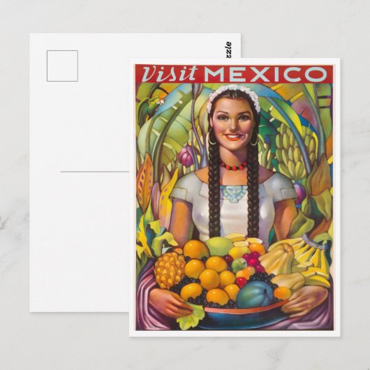 Vintag Mexico Fruchtreise Postkarte (Vorne/Hinten)