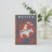 Vintag Mexico Palm Tree Travel Postkarte (Stehend Vorderseite)