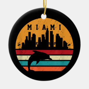 Vintag Miami 80er Dolphin Silhouette Souvenir Dolp Keramik Ornament