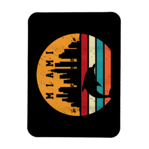 Vintag Miami 80er Dolphin Silhouette Souvenir Dolp Magnet