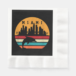 Vintag Miami 80er Dolphin Silhouette Souvenir Dolp Serviette