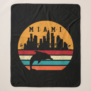 Vintag Miami 80er Dolphin Silhouette Souvenir Dolp Sherpadecke