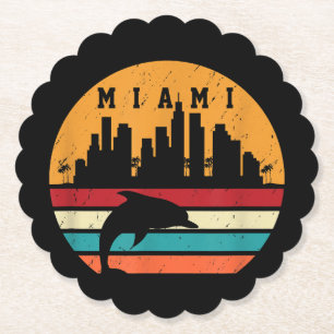 Vintag Miami 80er Dolphin Silhouette Souvenir Dolp Untersetzer