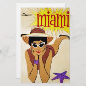 Vintag Miami Beach Briefpapier (Vorne/Hinten)