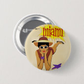Vintag Miami Beach Button (Vorne & Hinten)
