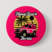 Vintag Miami Beach Florida Button (Vorderseite)