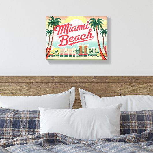Vintag Miami Beach, Florida Leinwanddruck (Insitu (Schlafzimmer))