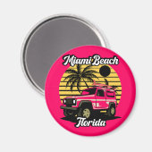 Vintag Miami Beach Florida Magnet (Vorderseite/Rückseite)